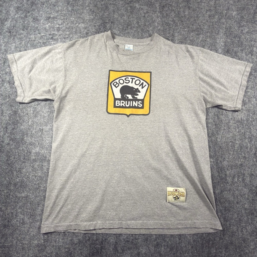 Vintage 90s Ebbets Field Flannels Boston Bruins NHL Heritage T Shirt XL USA